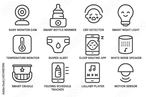 Baby care gadgets for monitoring and comfort in nursery