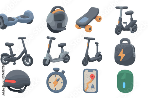Electric personal transport devices and accessories in matte shades