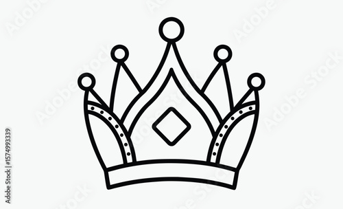 Crown silhouette, black crown icons, royal tiara shape, black silhouettes of crowns isolated on a white background
