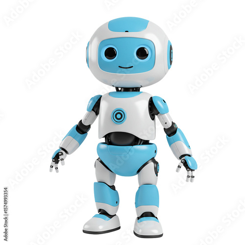friendly ai robot isolated on white background 
