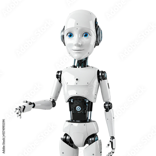 ai robot assistant isolated on white background