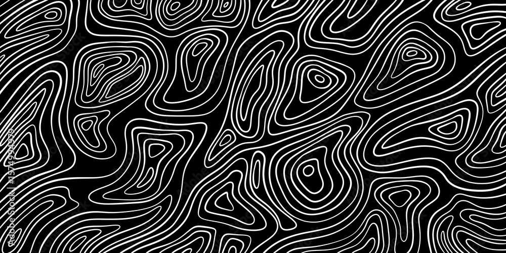 Naklejka premium black and white abstract background, black background, waves, vector graphics, topographic lines, wallpaper with contours, abstract lines