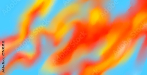 Carta da parati Soft neon-like smeared background with red-orange spots on a light background
