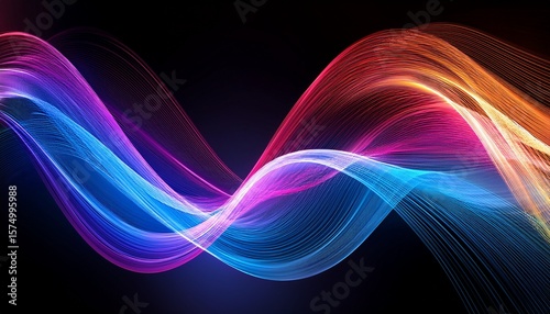 vibrant abstract waves of color in smooth flowing design