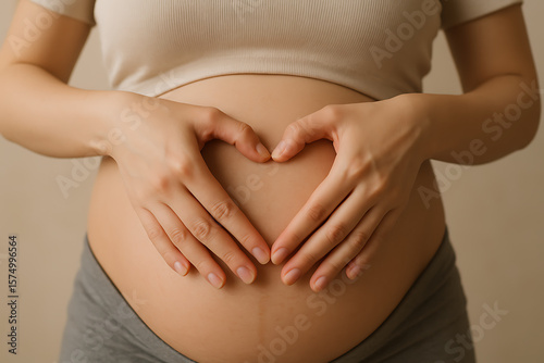 Wallpaper Mural Pregnant woman holding her belly, expressing love and connection Torontodigital.ca