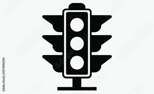Traffic light icon, Traffic control light, signal with red, yellow and green color flat icon for apps and websites 