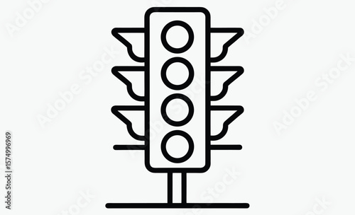 Traffic light icon, Traffic control light, signal with red, yellow and green color flat icon for apps and websites 
