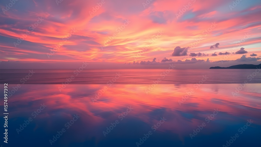 Obraz premium Edge of Serenity: Infinity Pool at Sunset 