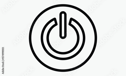 Power button icon, on off symbol, flat vector design, Power on or turn power off flat icon for apps and website, isolated on white