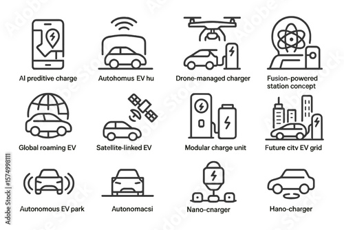 Futuristic electric vehicle concepts with ai and autonomous charging solutions