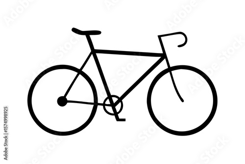 Simple black bicycle vector illustration for cycling and transportation needs