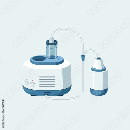 Medical nebulizer machine with tubing and a nasal aspirator attachment