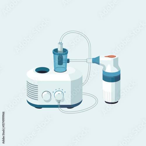 Modern medical nebulizer machine for respiratory therapy and breathing treatments