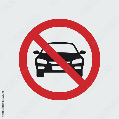 No cars allowed sign symbolizing prohibition of vehicle access