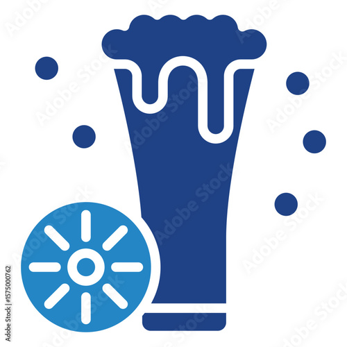Lager Pint dual tone blue color icon, mini illustration for relaxation, party, pubs and bars UI, UX kit, app and web development, digital or print.