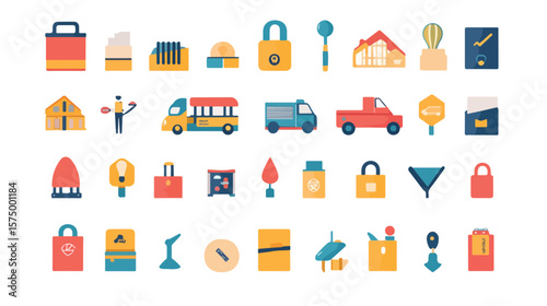 Professional Delivery Service Bundle Vector Icons