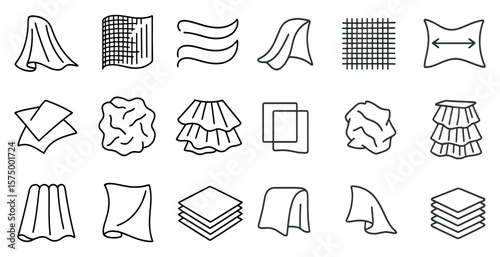Collection of various shapes and sizes of fabric, including a square, a triangle, and a rectangle