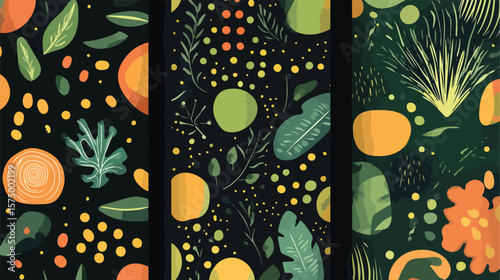 Organic Patterns Bundle Flat Vector Illustration