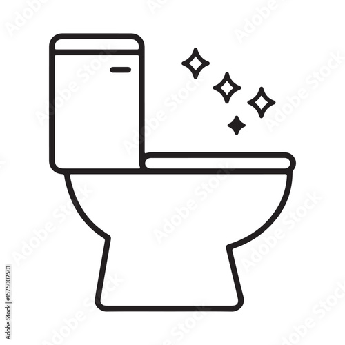A Sanitary and Gleaming Toilet An Icon of Cleanliness and Hygiene in the Bathroom Depicted in a Minimalist Style