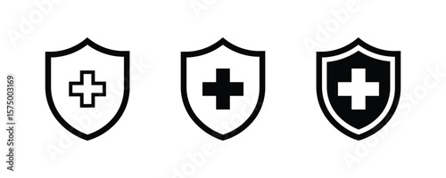 Health insurance icon vector. Insurance health document icon  isolated on white background.