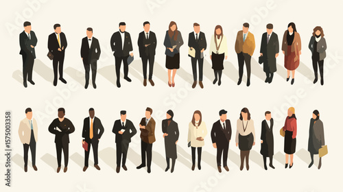 Professional Business People Isometric Avatars Vector Illustration