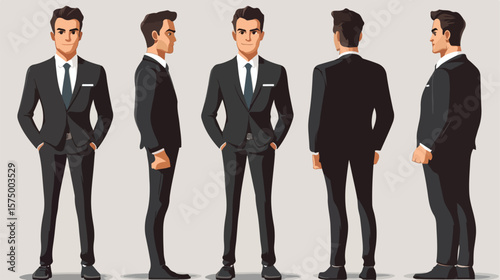 Professional Businessman Avatar Character Icon Vector Illustration