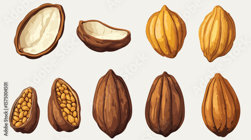 Cacao Sketch Design Flat Vector Illustration