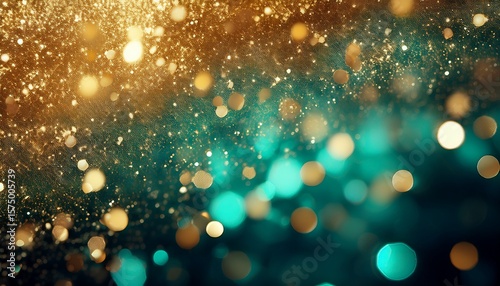 abstract gold and teal sparkle background