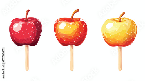 Candy Apple Isolated Icon Vector Illustration