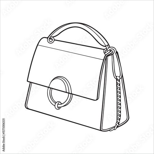 Handbag with circular clasp and braided strap purse