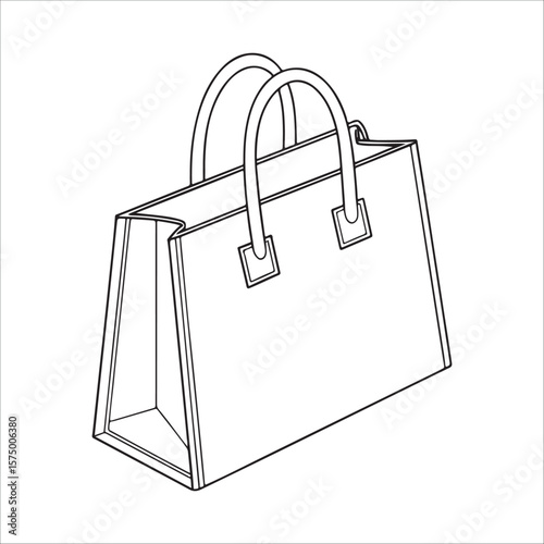 Handbag with curved handles and structured body tote