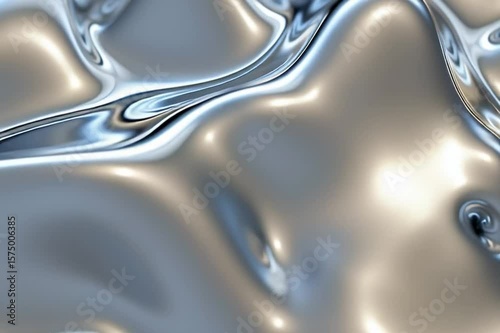 Abstract silver background with wavy liquid, metallic gray background, fluid wave motion