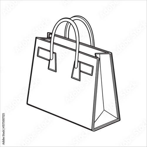 Structured handbag with twin handles tote accessory