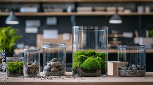 Wallpaper Mural DIY Terrarium Workshop Display with Glass Containers and Natural Elements Torontodigital.ca