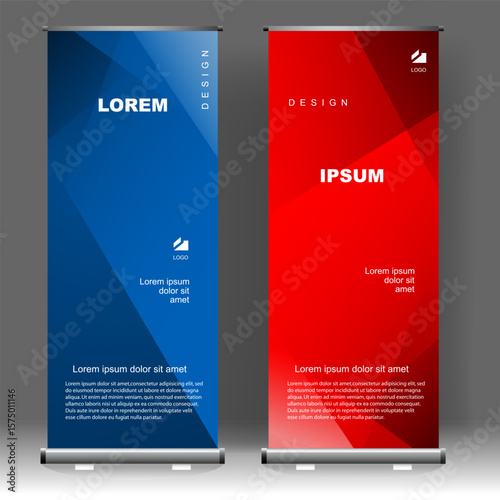 Business Roll up banner vertical template design, for brochure, business, flyer, infographics. modern x-banner and flag-banner advertising. vector illustration