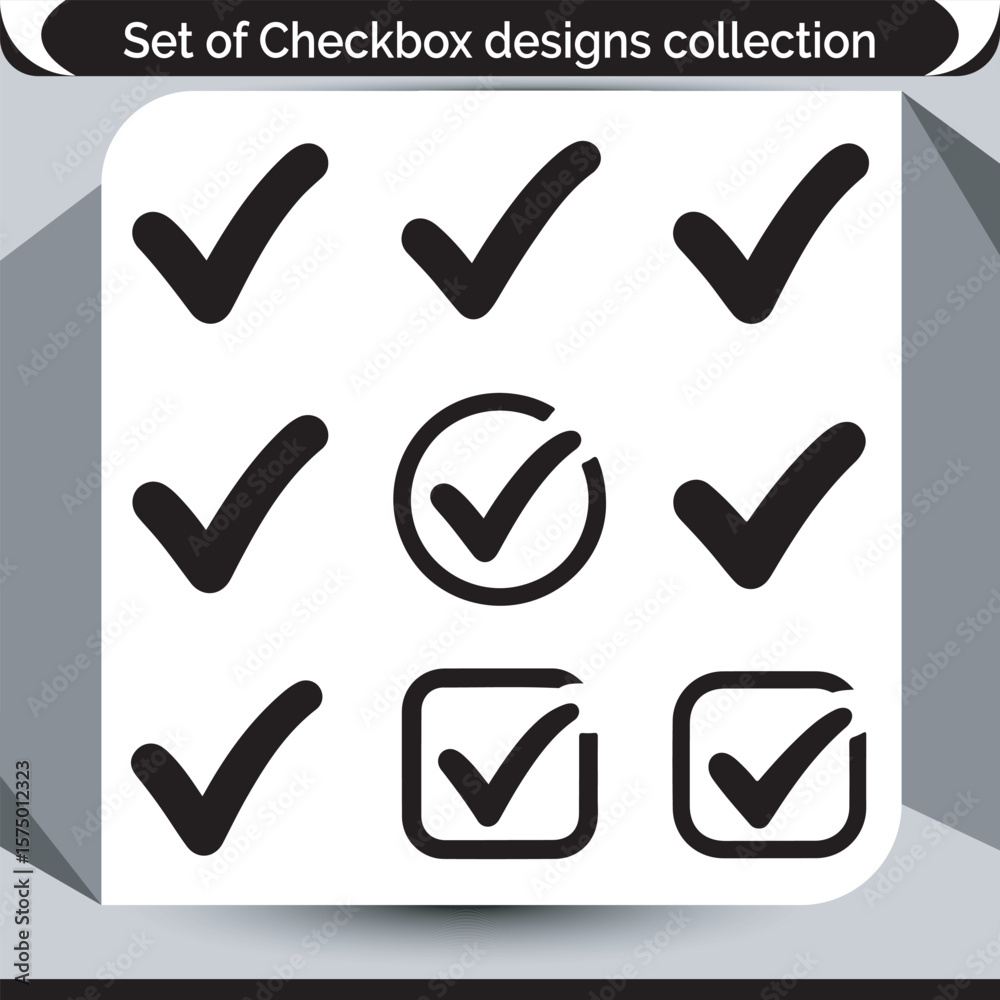 Diverse Checkbox Designs A Collection of Unique and Creative Checkmark Icons for User Interface and Graphic Design Diverse Checkbox Designs A Collection of Unique and Creative Checkmark Icons for User Interface and Graphic Design