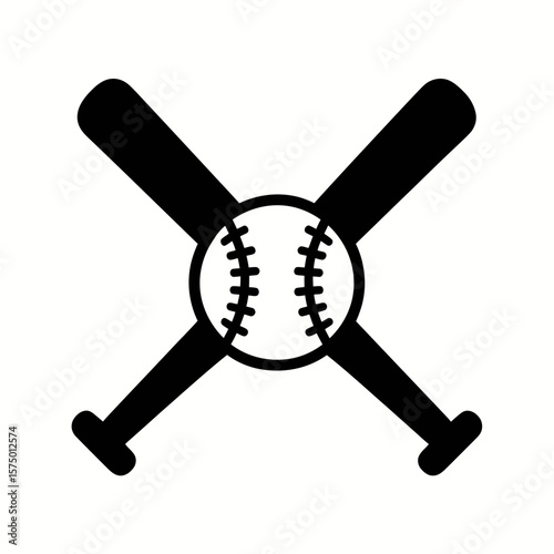 Baseball Bats and Ball Icon Design