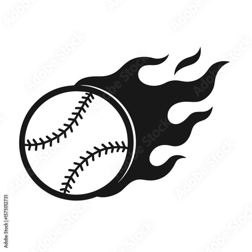 Flaming Baseball Icon Design