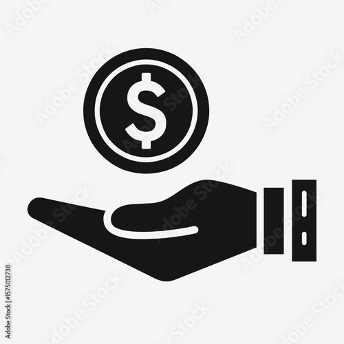 Hand Holding Coin Icon