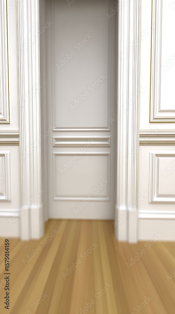 Fototapeta premium Elegant white door and classic interior