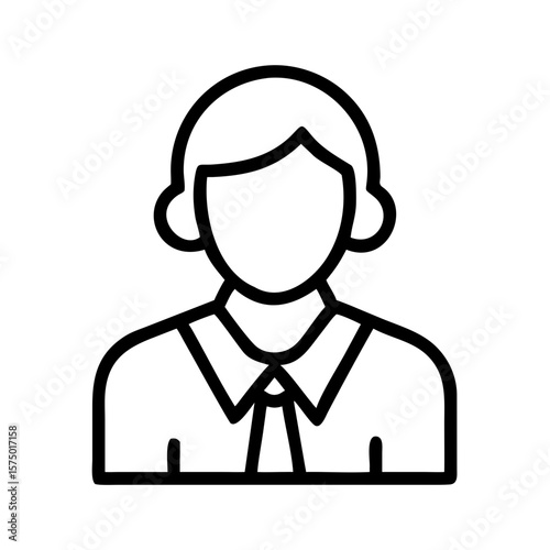 Line art illustration of businessman in formal attire  