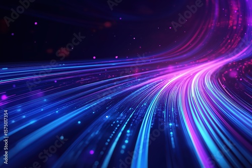 Glowing neon grid with lines and digital depth, futuristic sci-fi atmosphere, high-tech concept.