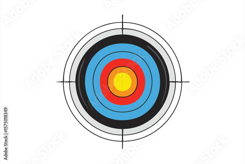 Colorful Archery Target with Crosshairs