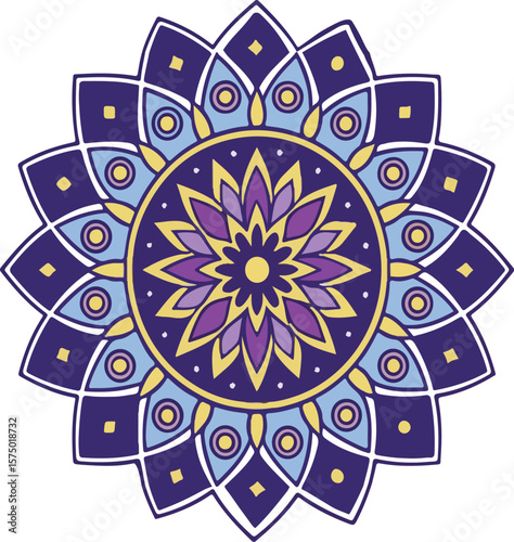Elegant decorative mandala design with intricate floral pattern and vibrant colors for design projects
