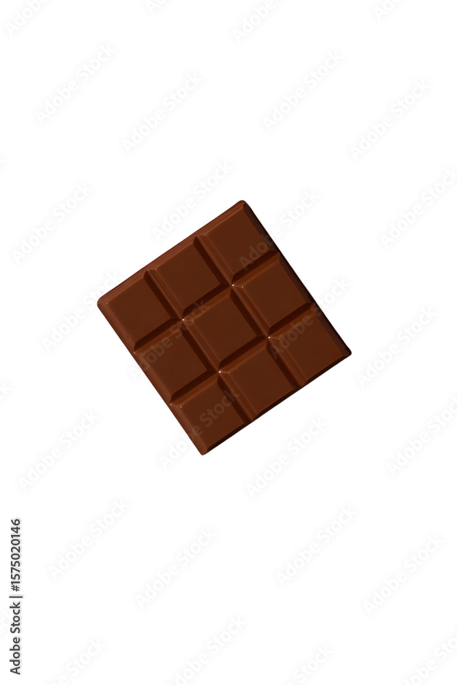 Delicious milk chocolate bar with nine squares isolated on transparent background Delicious milk chocolate bar with nine squares isolated on transparent background