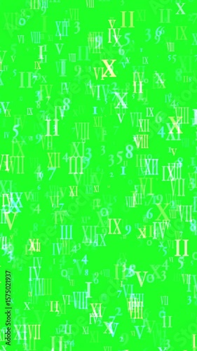 Random numbert on green screen vertical video