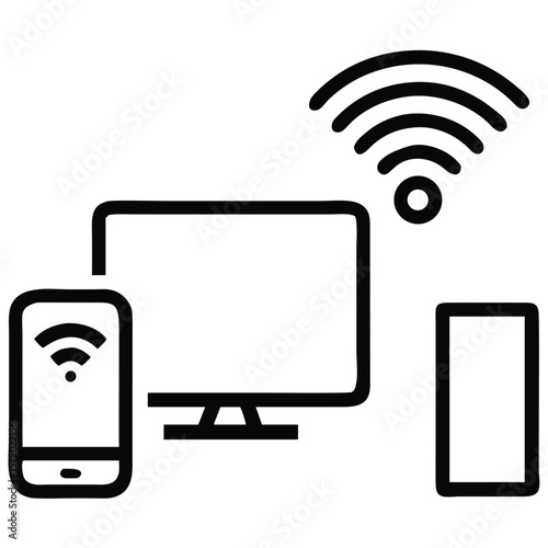 Internet of things devices icon for tech blogs, smart home websites, and IoT presentations