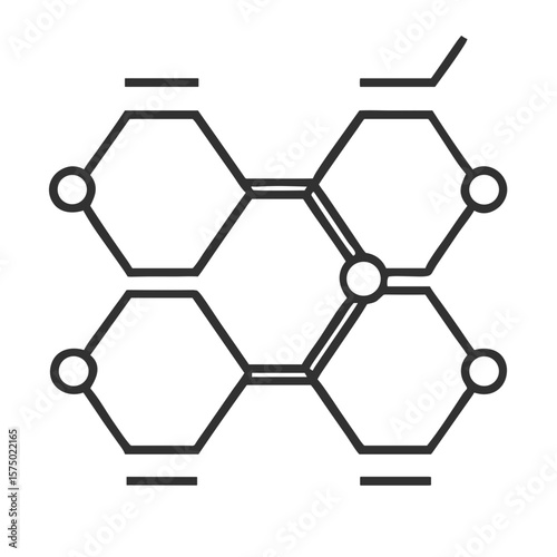 Liquid crystal structure icon for science blogs, chemistry education, and research presentations