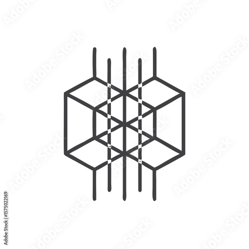 Liquid crystal structure diagram icon for scientific blogs, chemistry research, and educational materials
