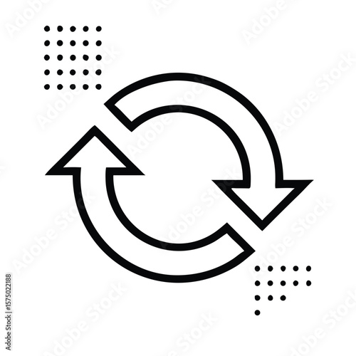 Refresh arrow icon for website UI, app design, and digital interface presentations